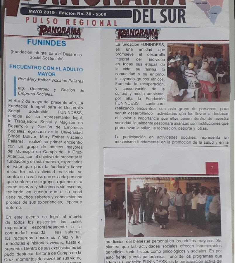Encuentro con adulto mayor en Campo de la Cruz